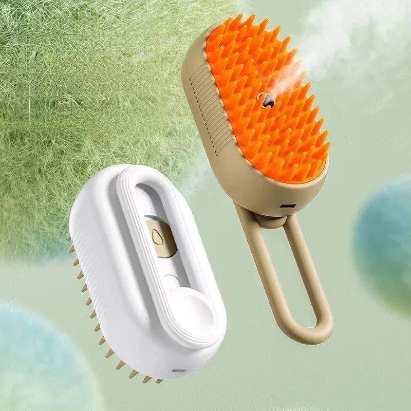 Lubuly SteamBrush – elektrische 3-in-1 Hunde- & Katzenbürste für Fellpflege & Haarentfernung mit Dampf