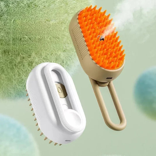 Lubuly SteamBrush – elektrische 3-in-1 Hunde- & Katzenbürste für Fellpflege & Haarentfernung mit Dampf