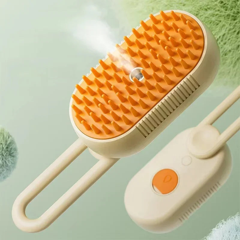 Lubuly SteamBrush – elektrische 3-in-1 Hunde- & Katzenbürste für Fellpflege & Haarentfernung mit Dampf